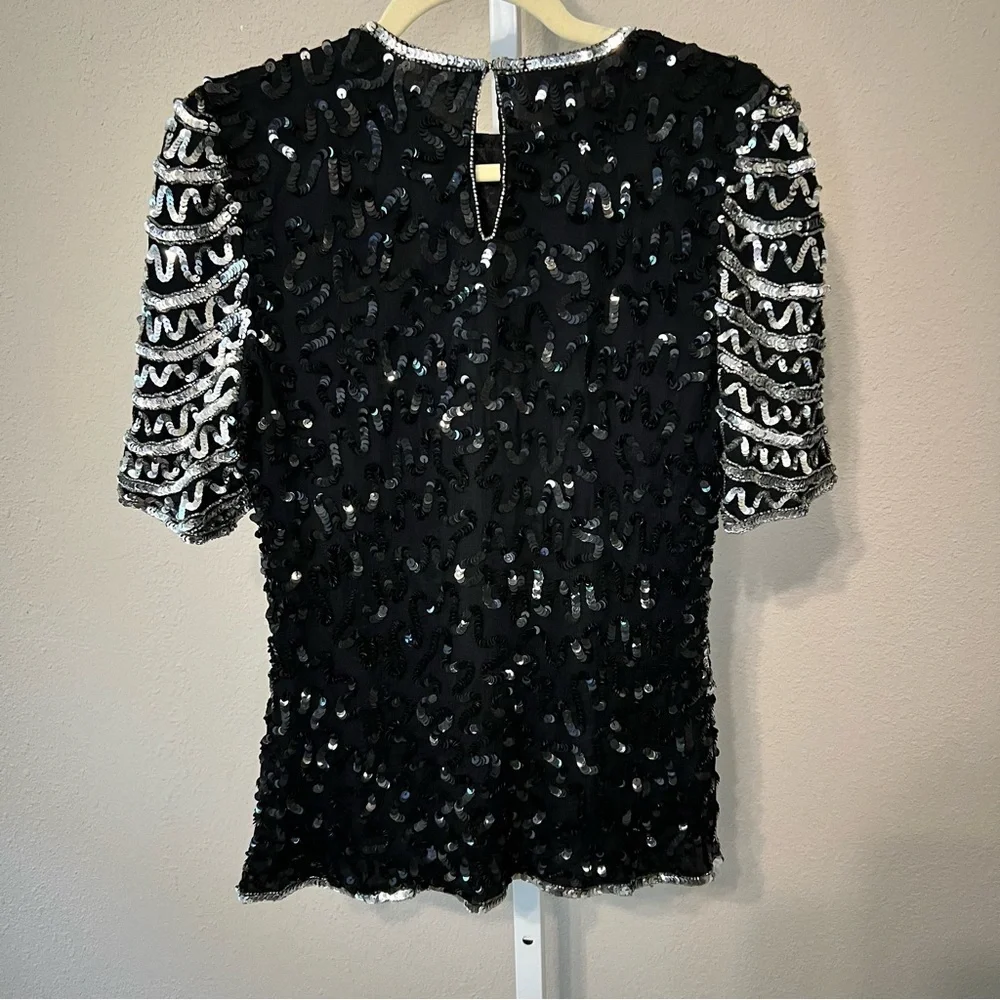 LAURENCE KAZAR Sequined Blouse - Picture 4 of 5
